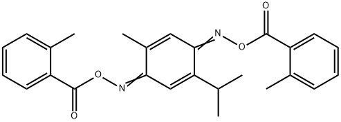 2-isopropyl-5-methylcyclohexa-2,5-diene-1,4-dione O,O-di(2-methylbenzoyl) dioxime Structure