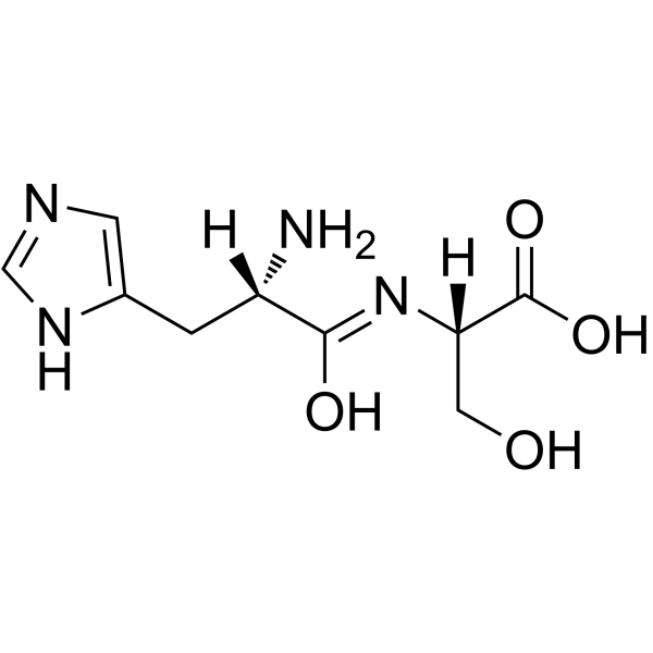 L-组氨酰-L-丝氨酸,三氟乙酸盐结构式
