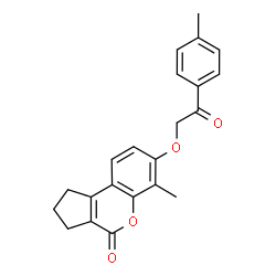 6-methyl-7-[2-(4-methylphenyl)-2-oxoethoxy]-2,3-dihydro-1H-cyclopenta[c]chromen-4-one structure