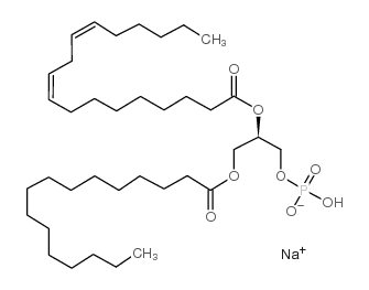 1-棕榈酰基-2-亚油酰基-sn-甘油-3-磷酸酯(钠盐)结构式