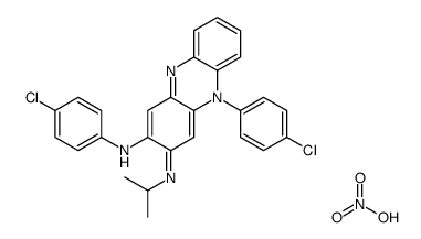 N,5-bis(4-chlorophenyl)-3-propan-2-yliminophenazin-2-amine,nitric acid结构式