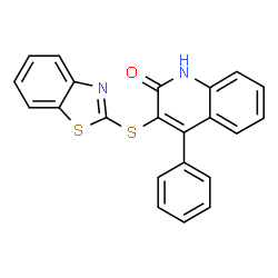 3-(1,3-benzothiazol-2-ylsulfanyl)-4-phenyl-2-quinolinol结构式