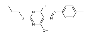 4,6-dihydroxy-5-((E)-2-(4-methylphenyl)diazenyl)-2-(propylsulfanyl)pyrimidine结构式