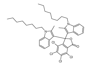 4,5,6,7-tetrachloro-3,3-bis(2-methyl-1-octylindol-3-yl)-2-benzofuran-1-one结构式