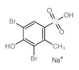 Benzenesulfonic acid, 3,5-dibromo-4-hydroxy-2-methyl-,sodium salt (1:1)结构式