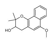 6-methoxy-2,2-dimethyl-3,4-dihydro-2H-naphtho[1,2-b]pyran-3-ol结构式