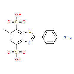 2-(4-Aminophenyl)-6-methyl-4,7-benzothiazoledisulfonic acid structure