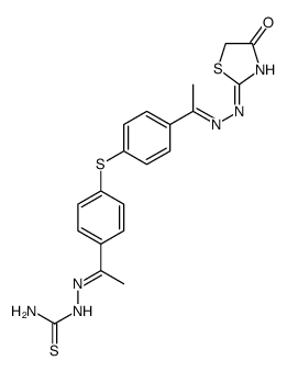 2-(1-(4-((4-(1-((4-oxothiazolidin-2-ylidene)hydrazono)ethyl)phenyl)thio)phenyl)ethylidene)hydrazine-1-carbothioamide结构式