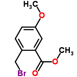 2-溴甲基-5-甲氧基苯甲酸甲酯结构式