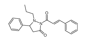 5-phenyl-2-(3-phenylprop-2-enoyl)-1-propylpyrazolidin-3-one结构式