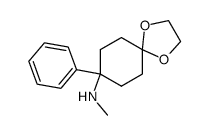 N-methyl-8-phenyl-1,4-dioxaspiro[4.5]decan-8-amine结构式