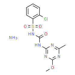 ammonium 2-chloro-N-[(4-methoxy-6-methyl-1,3,5-triazin-2-yl)carbamoyl]benzenesulphonamidate Structure