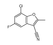 7-chloro-5-fluoro-2-methyl-1-benzofuran-3-carbonitrile结构式
