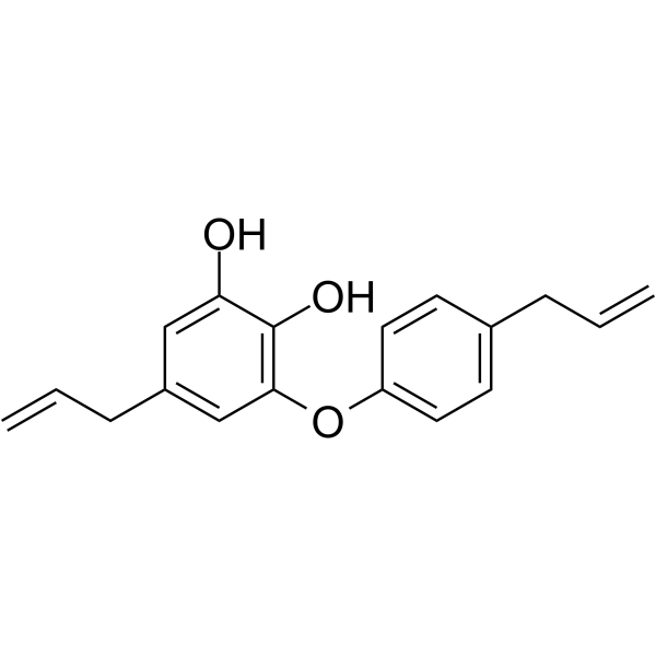 1,2-Benzenediol,5-(2-propen-1-yl)-3-[4-(2-propen-1-yl)phenoxy]- Structure