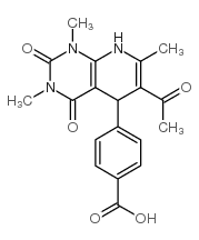 4-(6-乙酰基-1,3,7-三甲基-2,4-二氧代-1,2,3,4,5,8-六氢吡啶并[2,3-d]嘧啶)苯甲酸结构式