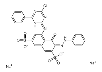 disodium 5-[(4-chloro-6-phenyl-1,3,5-triazin-2-yl)amino]-4-hydroxy-3-(phenylazo)naphthalene-2,7-disulphonate结构式