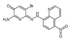 2-amino-5-bromo-6-[(5-nitroquinolin-8-yl)hydrazinylidene]pyridin-3-one结构式
