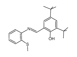 N-(2-(methylmercapto)aniline)-3,5-di-t-butylsalicylaldimine Structure