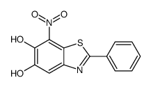 7-nitro-2-phenyl-1,3-benzothiazole-5,6-diol结构式