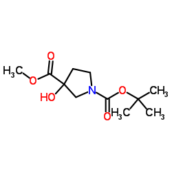 1-tert-butyl 3-methyl 3-hydroxypyrrolidine-1,3-dicarboxylate Structure