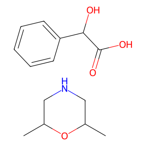 (2S,6S)-2,6-dimethylmorpholine;(2R)-2-hydroxy-2-phenyl-acetic acid结构式