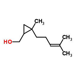 [2-甲基-2-(4-甲基-3-戊烯基)环丙]-甲醇结构式