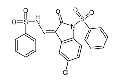 N-[(E)-[1-(benzenesulfonyl)-5-chloro-2-oxoindol-3-ylidene]amino]benzenesulfonamide结构式