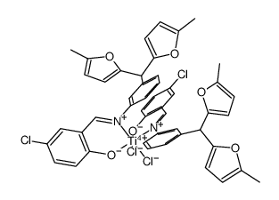 bis(N-(5-chlorosalicylidene)-3-[bis(5-methyl-2-furyl)methyl]aniline)titanium(IV) dichloride Structure