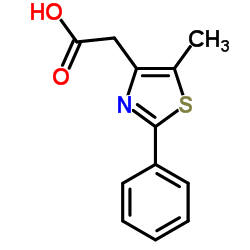 (5-甲基-2-苯基-4-噻唑基)乙酸结构式