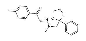 (E)-2-(2-methyl-2-((2-phenyl-1,3-dioxolan-2-yl)methyl)hydrazono)-1-(p-tolyl)ethanone结构式
