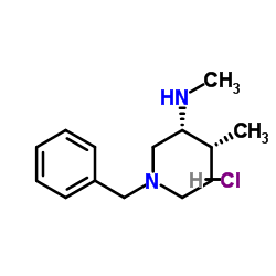 (3R,4R)-N,4-二甲基-1-(苯基甲基)-3-哌啶胺盐酸盐结构式