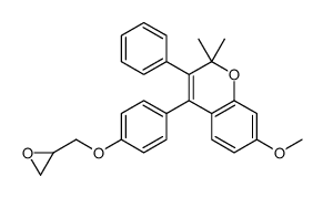 7-methoxy-2,2-dimethyl-4-[4-(oxiran-2-ylmethoxy)phenyl]-3-phenylchromene Structure