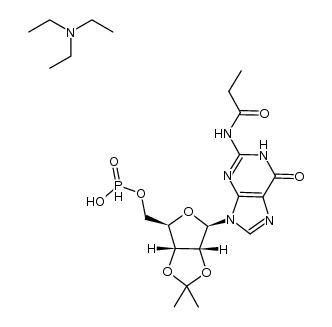 triethylammonium 2-N-propionyl-2',3'-O-isopropylideneguanosine 5'-H-phosphonate Structure