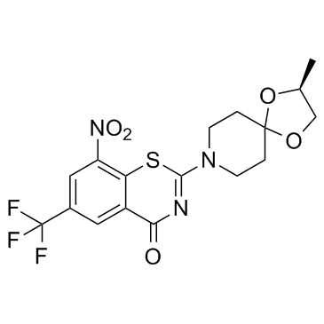 2-[(2S)-2-甲基-1,4-二氧杂-8-氮杂螺[4.5]癸烷-8-基]-8-硝基-6-三氟甲基-4H-1,3-苯并噻嗪-4-酮图片