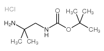 1-N-叔丁氧羰基-2-甲基-1,2-丙二胺盐酸盐结构式