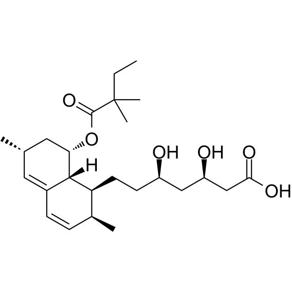 (3R,5R)-7-{(1S,2S,6R,8S,8aR)-8-[(2,2-Dimethylbutanoyl)oxy]-2,6-di methyl-1,2,6,7,8,8a-hexahydro-1-naphthalenyl}-3,5-dihydroxyheptan oic acid结构式
