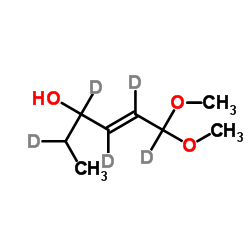 (±)-trans-4-Hydroxy-2-hexenal-5,5,6,6,6-d5 Dimethyl Acetal结构式