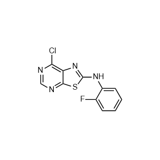 7-氯-N-(2-氟苯基)噻唑并[5,4-d]嘧啶-2-胺结构式