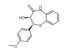 3c-hydroxy-2r-(4-methoxy-phenyl)-2,3-dihydro-5H-benzo[b][1,4]thiazepin-4-one结构式