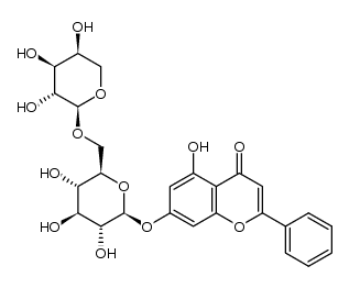chrysin 7-O-α-L-arabinopyranosyl-(1->6)-β-D-glucopyranoside Structure