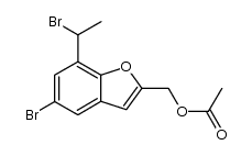 2-acetoxymethyl-5-bromo-7-(1-bromoethyl)benzofuran结构式
