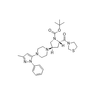 (2S,4R)-4-(4-(3-甲基-1-苯基-1H-吡唑-5-基)哌嗪-1-基)-2-(噻唑烷-3结构式