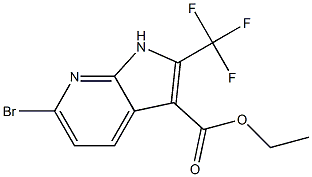 乙基 6-溴-2-(三氟甲基)-1H-吡咯并[2,3-B]吡啶-3-羧酸酯结构式