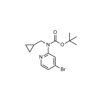 叔丁基(4-溴吡啶-2-基)(环丙基甲基)氨基甲酸酯结构式