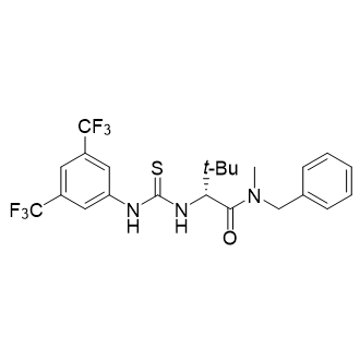 (R)-N-苄基-2-(3-(3,5-双(六氟甲基)苯基)硫脲基)-N,3,3-三甲基丁酰胺结构式