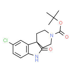 1"-Boc-5-氯-1,2-二氢-2-氧代-螺[3H-吲哚-3,4"-哌啶]结构式