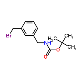 3-(溴甲基)苄基氨基甲酸叔丁酯结构式