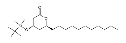 (4S,6S)-4-((tert-butyldimethylsilyl)oxy)-6-undecyltetrahydro-2H-pyran-2-one结构式