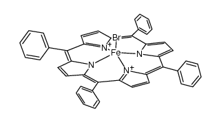 Fe(α,β,γ,δ-mesotetraphenylporphyrinate)Br结构式