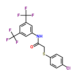 N-(3,5-BIS(TRIFLUOROMETHYL)PHENYL)-2-(4-CHLOROPHENYLTHIO)ETHANAMIDE Structure